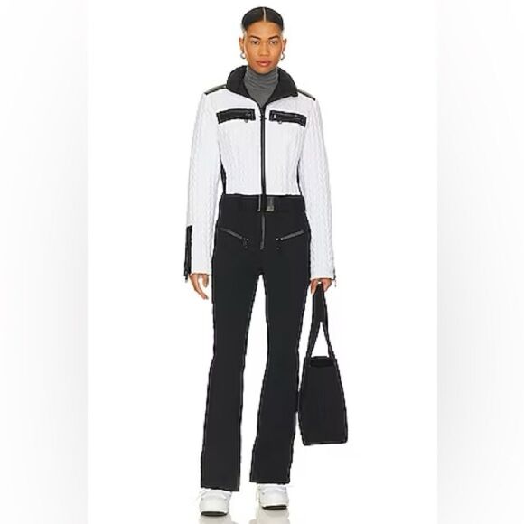 Goldbergh Vision Belted Ski Suit Black White Waterproof NWT US 10 - Picture 1 of 13